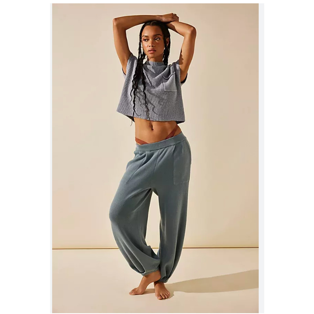Free People Freya Sweater Set XS Slate NEW